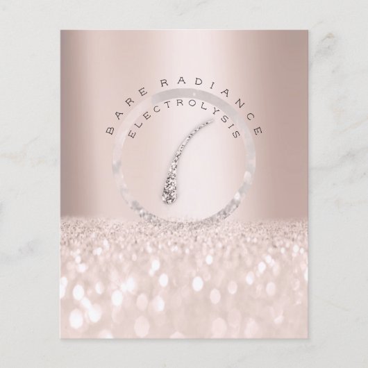 Prijslijst Schoonheidssalon Rose Glitter Electroly Flyer (Voorkant)