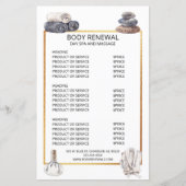 Prijslijst Spa-massage Diensten Waterverf  (Voorkant)