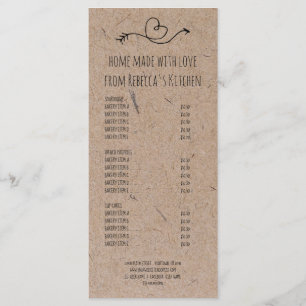 Prijslijst &  van Homemade With Love Bakery Menu
