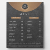 Prijslijst van koper van koper van logo Cafeteria- Fotoplaat (Voorkant)