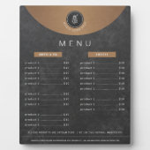 Prijslijst van koper van koper van logo Cafeteria- Fotoplaat (Voorkant)