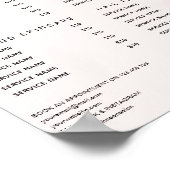 Prijslijst van legant monogram roze goudmarmer poster (Hoek)