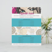 Prijslijst van tekenaar met speciale stijl schoonh briefhoofd (Staand voorkant)