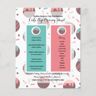 Prijslijst voor Cake Pop-bedrijfslogo Flyer