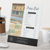 Prijslijst voor handgemaakte zeep foto voetstuk te reclamebord met voetstuk (Insitu)