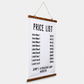 Prijslijst voor kappersartikelen hangend wandkleed (Gebogen)