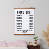 Prijslijst voor kappersartikelen hangend wandkleed (Slaapkamer)