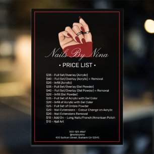Prijslijst voor professionele nagelstudio's poster