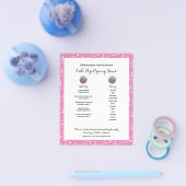 Prijslijst voor roze cake pop bedrijfslogo met spr flyer (Enkel)