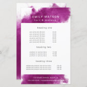 prijslijst voor zoutroze rook (Voorkant / Achterkant)