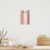 Prijslijst Wimper Extensions Visagist Poster (Keuken)