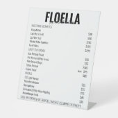 Prijslijst Witte esthetica Salon Services Reclamebord Met Voetstuk (Voorkant)