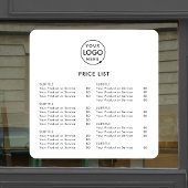 Prijslijst | Zakelijk logo modern minimalistisch w Raamsticker