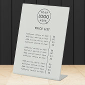 Prijslijst | Zilver Grey Modern Professional Reclamebord Met Voetstuk