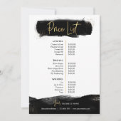 Prijslijst zwart-wit en gouden moderne schoonheids (Voorkant)