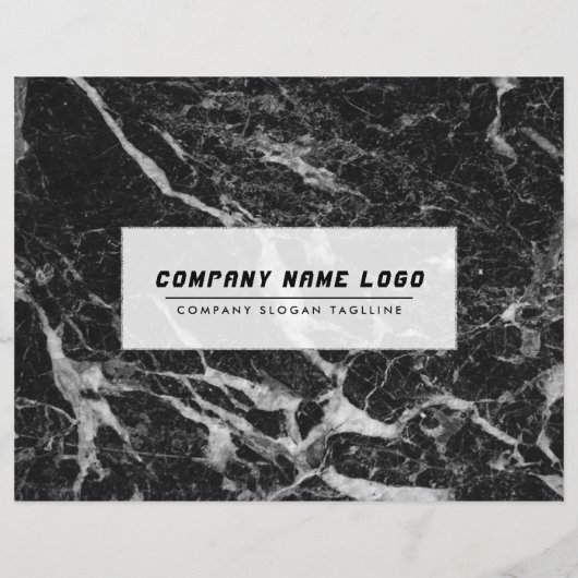 Prijslijst zwarte en grijze Faux Marble Service Flyer (Achterkant)