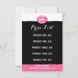 Prijslijstkaart Lipstick Distributeur Marketing