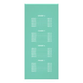 Prijslijstmenu Roze en Gold Circle Motif Reclamekaart (Achterkant)