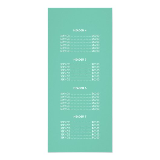 Prijslijstmenu Roze en Gold Circle Motif Reclamekaart (Achterkant)