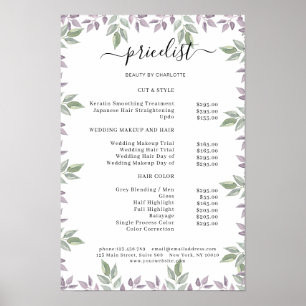 Prijslijstposter Botanische Salon Poster