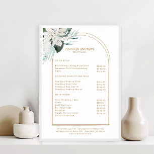 Prijslijstposter White Flowers Salon Poster