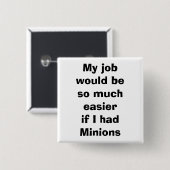 prijsopgave, minionen vierkante button 5,1 cm (Voorkant /achterkant)