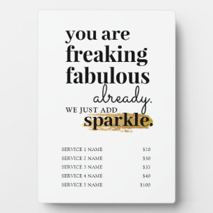 Prijsservices Hair Makeup Lashes Salon Sign Fotoplaat