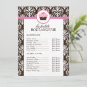 Prijstlijst Pretty Damask Bakery (Staand voorkant)