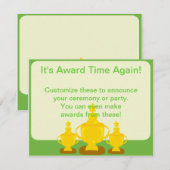 Prijsuitreiking of feest kaart (Voorkant / Achterkant)