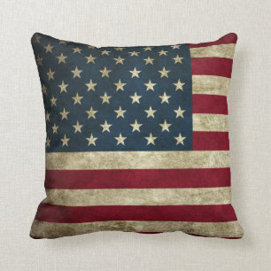 Prijswinnende vintage Amerikaanse vlag kussen