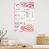 Prijzenlijst Schoonheidssalon Poster (Keuken)