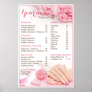 Prijzenlijst Schoonheidssalon Poster