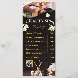 Prijzenlijst Spa Service Menu