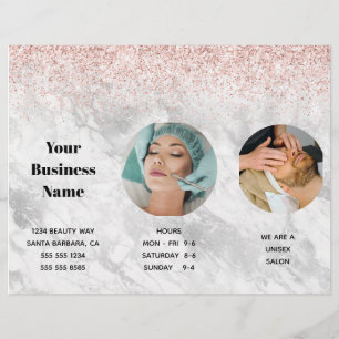 Prijzenlijst Stylish Pink Salon Spa Flyer