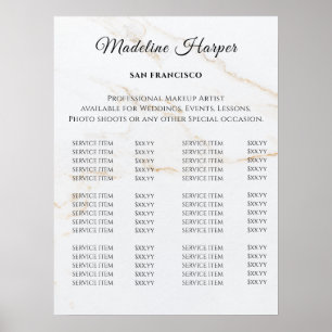 Prijzenlijst Vintage Schoonheidssalon Poster