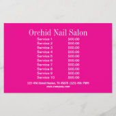 Prijzenlijsten Schoonheidssalon SPA Nagelstudio Flyer (Achterkant)