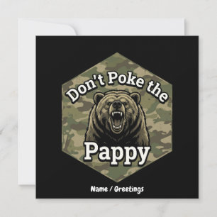 Prik niet de Papa Grappige Robuuste Grizzlybeer Kaart
