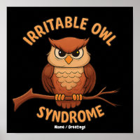 Prikkelbaar Uil Syndroom Grappige Boze Uil Cartoon