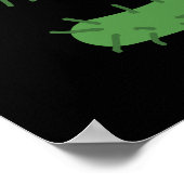 Prikkelbare Grappige Cactus Puns Donker BG Poster (Hoek)