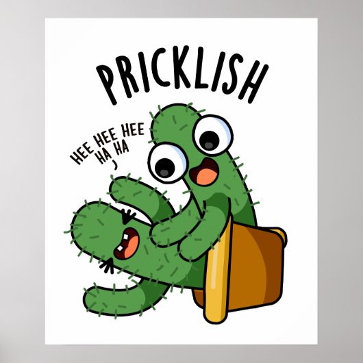 Prikkelbare grappige cactus puns poster (Voorkant)