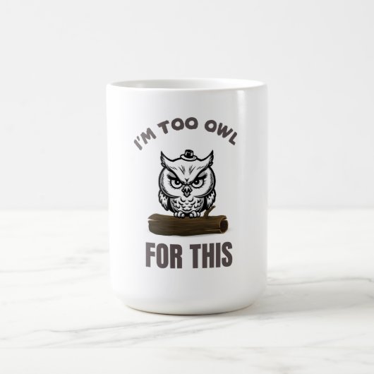 Prikkelbare uil grappige uil ontwerp prikkelbare d koffiemok (Center)