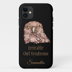 Prikkelbare Uil Syndroom Vogel Leuk Kunst Aangepas iPhone 11 Hoesje