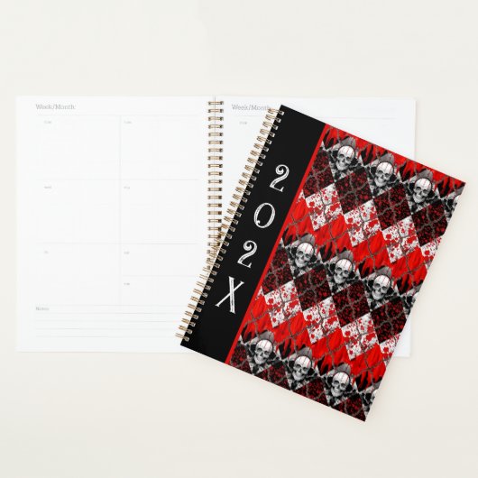 Prikkeldraad Argyle Bloed Spatter Rood Zwart Wit Planner (Display)