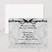 Prikkeldraad Gevleugelde Schedel Cyber Goth Uitnod Kaart (Voorkant / Achterkant)