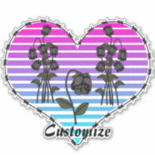 Prikkeldraad Hart Verwelkte Zwarte Rozen Thunder_C Sticker (Voorkant)