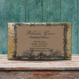 prikkeldraad landelijk western land boerderij visitekaartje