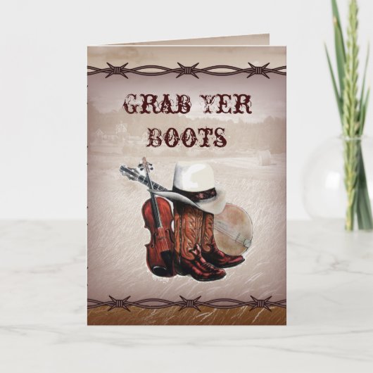 prikkeldraad western country bruiloft (Voorkant)