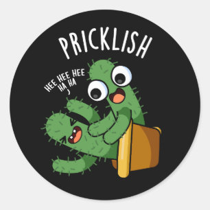 Prikkelige Grappige Cactus Woordspelingen Donkere  Ronde Sticker