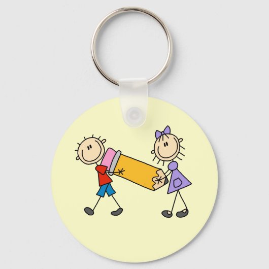 Priks Kinderen Met Potlood Sleutelhanger (Voorkant)