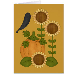 Prim Autumn Crow Citrouille & Sunflower Personnali